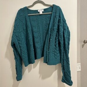 Jessica Simpson Teal Cable Knit Women's Sweater - Large